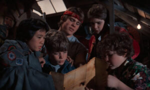 The Goonies observe One Eyed Willy's Map