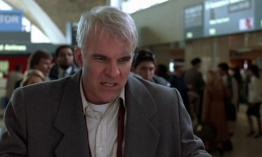 Steve Martin as Neal Page in Planes, Trains and Automobiles