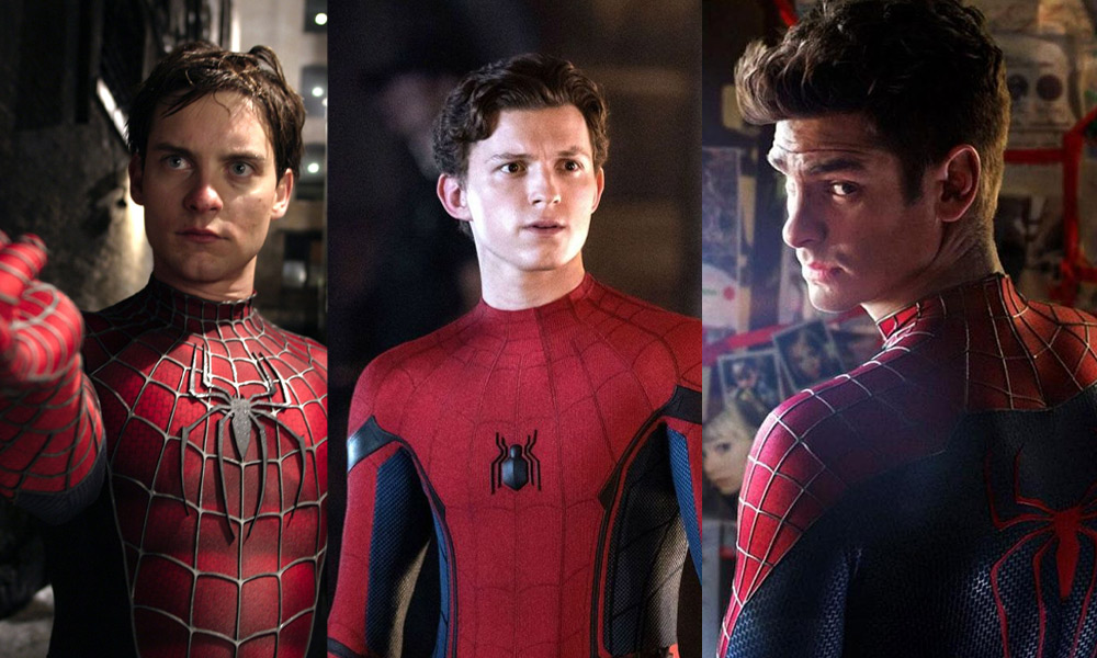 Tobey Maguire, Tom Holland and Andrew Garfield in Spider-Man 3