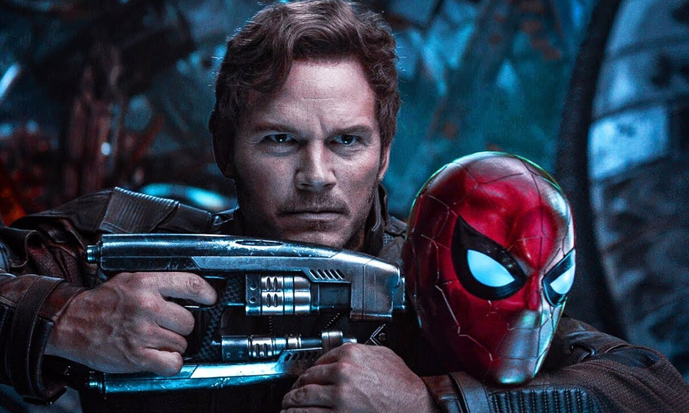 Starlord and Spider-Man in Avengers Infinity War (2018)