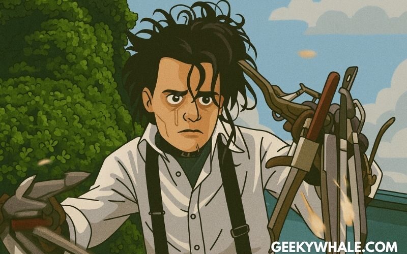 cartoon edward scissorhands johnny depp tim burton
